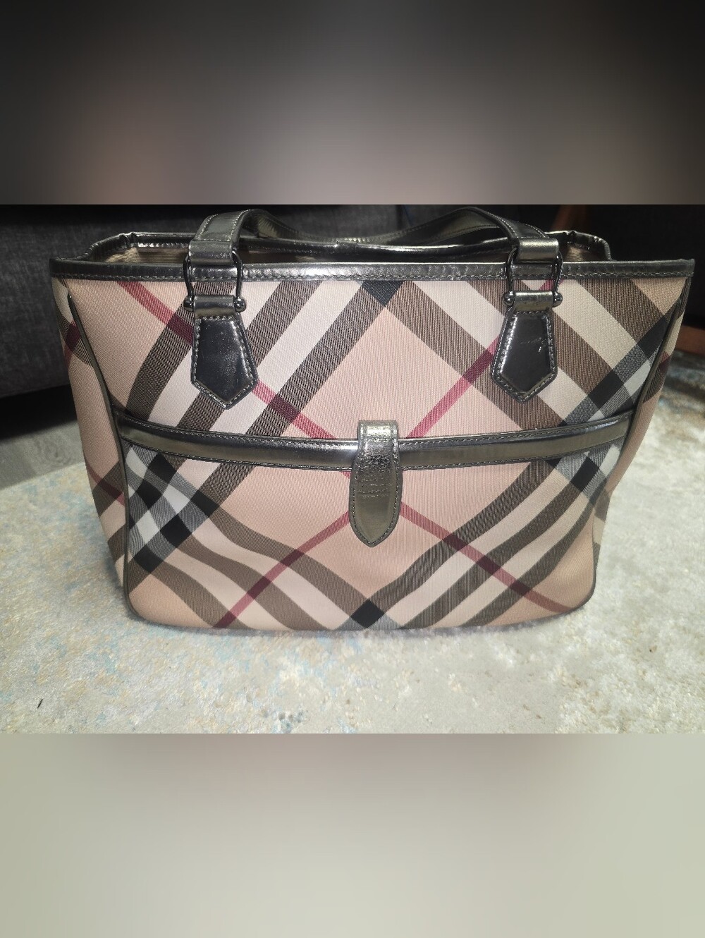 Burberry Supermova Check Large Tote Bag- Authentic
